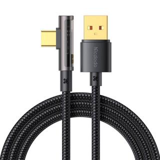 Mcdodo CA-3381 Kábel USB na USB-C Prism 90 stupňov, 6A, 1,8 m (čierny)