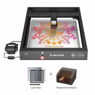 Mecpow X4 22W Laser Gravírovací Stroj s FC1 Krytom a Laserovým Lôžkom