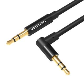 Mini jack 3,5 mm AUX 90-stupňový kábel Vention BAKBD-T 0,5 m (čierny)