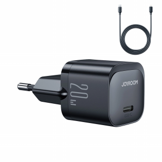 Mini USB C 20W PD nabíjačka s káblom USB C - Lightning Joyroom JR-TCF02 | čierna