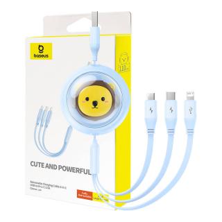 Nabíjací kábel 3w1 Baseus USB na USB-C, USB-M, Lightning 3,5A, 1,1 m (modrý)