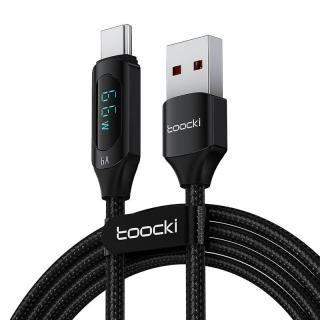 Nabíjací kábel Toocki USB A-C, 1 m, 66 W (čierny)