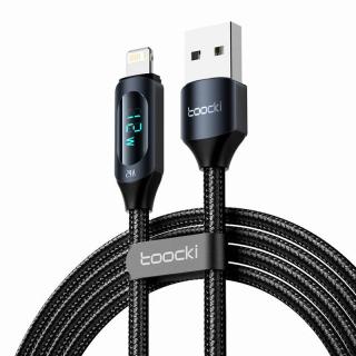 Nabíjací kábel Toocki USB A-L, 1 m, 12 W (čierny)