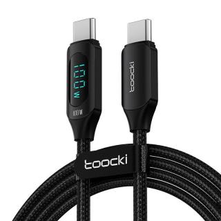 Nabíjací kábel Toocki USB C-C, 1 m, 100 W (čierny)