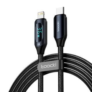 Nabíjací kábel Toocki USB C-L, 1 m, 36 W (čierny)