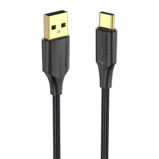 Nabíjací kábel USB 2.0 na USB-C Vention CTFBF LED 3A 1m (čierny)