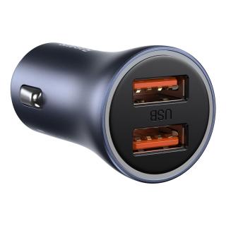 Nabíjačka do auta Baseus Golden Contactor Pro, 2x USB, QC SCP, 40 W (sivá)