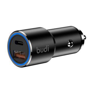 Nabíjačka do auta Budi, USB + USB-C, 36 W (čierna)