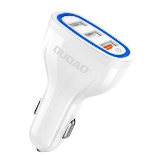 Nabíjačka do auta Dudao R7S, 3x USB, 18W (biela)