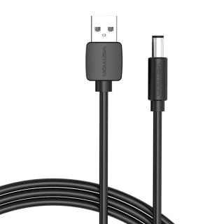 Napájací kábel USB 2.0 na DC 5,5 mm Barrel Jack 5V Vention CEYBD 0,5 m (čierny)