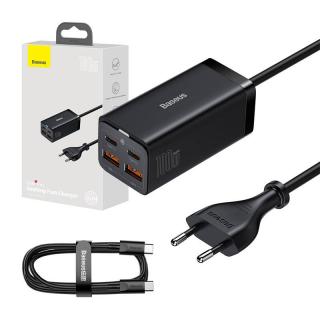 Nástenná nabíjačka Baseus GaN3 Pro 2xUSB-C + 2xUSB, 100W (čierna)