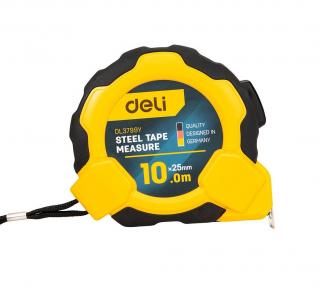 Oceľové meracie pásmo 10m/25mm Deli Tools EDL3799Y (žlté)