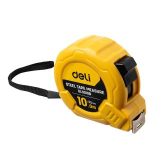 Oceľové meracie pásmo 10m/25mm Deli Tools EDL9010B (žlté)