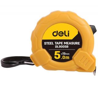 Oceľové meracie pásmo 5m/19mm Deli Tools EDL9005B (žlté)