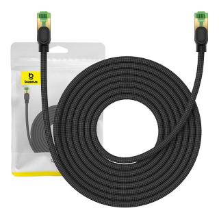 Opletený sieťový kábel cat.8 Baseus Ethernet RJ45, 40Gbps, 8 m (čierny)