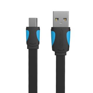 Plochý kábel USB 2.0 A na mini 5-pin Vention VAS-A14-B050 2A 0,5 m čierny