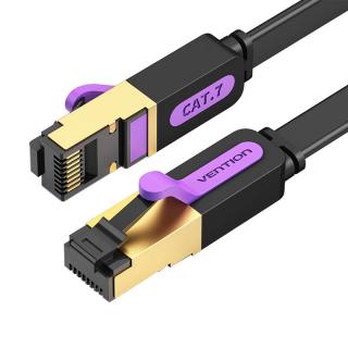 Plochý sieťový kábel UTP CAT7 Vention ICABG RJ45 Ethernet 10Gbps 1,5 m čierny