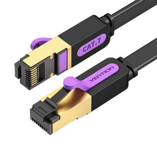 Plochý sieťový kábel UTP CAT7 Vention ICABL RJ45 Ethernet 10Gbps 10m čierny