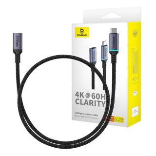 Predlžovací kábel Baseus High Definition USB-C Male to Female 10Gbps, 0,5 m (čierny)