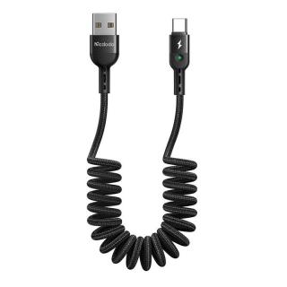 Pružinový kábel USB na USB-C Mcdodo Omega CA-6420 1,8 m (čierny)