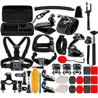 Puluz 50 in 1 Príslušenstvo Ultimate Combo Kits pre športové kamery PKT39