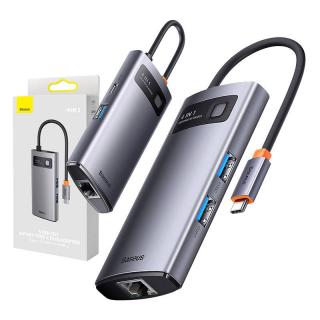 Rozbočovač 4v1 Baseus Metal Gleam Series, USB-C na 3x USB 3.0 + Ethernet RJ45
