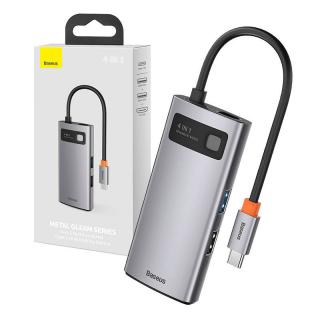 Rozbočovač 4v1 Baseus Metal Gleam Series, USB-C na USB 3.0 + USB 2.0 + HDMI + USB-C PD