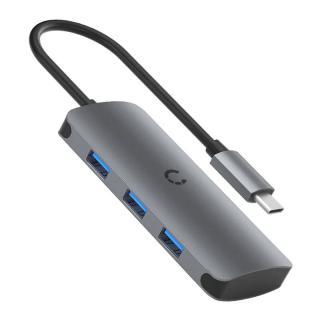Rozbočovač 6v1 USB-C do 3x USB, USB-C, SD karta, Micro SD karta Cygnett SlimMate 100W (sivá)