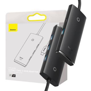 Rozbočovač radu Baseus Lite 4v1 USB-C na 4x USB 3.0 + USB-C, 2 m (čierny)