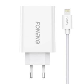 Rýchla nabíjačka Foneng 1x USB EU43 + USB Lightning kábel