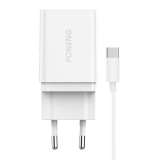 Rýchla nabíjačka Foneng 1x USB K300 + kábel USB na USB-C