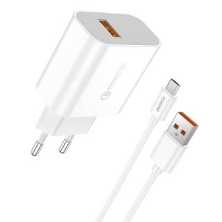 Rýchla nabíjačka Foneng 1x USB QC 3.0 EU46 + USB Micro kábel