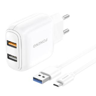 Rýchla nabíjačka Foneng 2x USB EU36 + USB Micro kábel