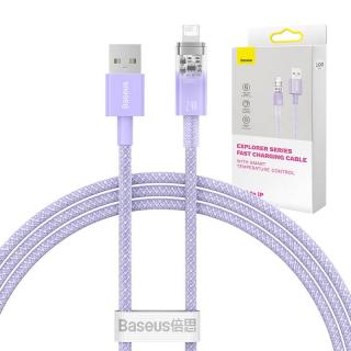 Rýchlonabíjací kábel Baseus USB-A na Lightning Explorer Series 1m 2,4A (fialový)