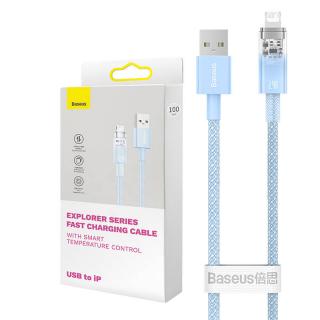Rýchlonabíjací kábel Baseus USB-A na Lightning Explorer Series 2 m, 2,4 A (modrý)