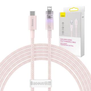 Rýchlonabíjací kábel Baseus USB-A na Lightning Explorer Series 2m 20W (ružový)