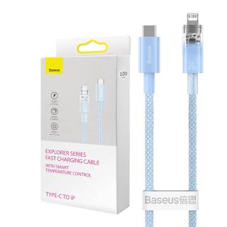 Rýchlonabíjací kábel Baseus USB-C na Lightning Explorer Series 1 m, 20 W (modrý)