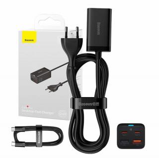 Rýchlonabíjačka Baseus GaN3 Pro, 2x USB-C, 2x USB, 65W (čierna)