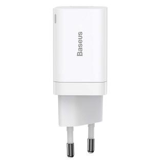 Rýchlonabíjačka Baseus Super Si Pro USB + USB-C 30 W (biela)