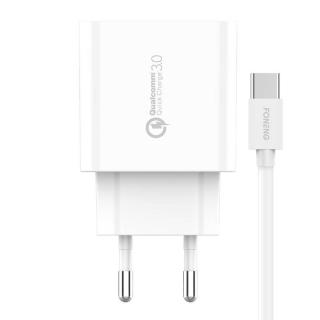 Rýchlonabíjačka Foneng 1x USB EU46 QC 3.0+ kábel USB typu C