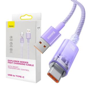 Rýchlonabíjanie USB-C Baseus 6A, 1 m (fialová)