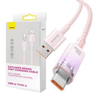 Rýchlonabíjanie USB-C Baseus Flash, 6A,1 m (ružová)