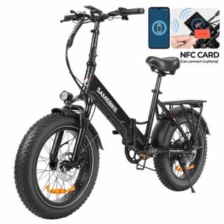 SAMEBIKE LOTDM200-II Elektrický skladací bicykel - čierny  + Zámok na kolobežku zadarmo