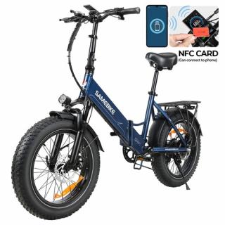 SAMEBIKE LOTDM200-II Skladací e-bicykel - modrá  + Zámok na kolobežku zadarmo
