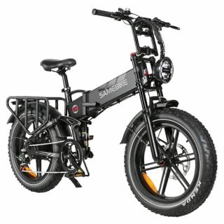 SAMEBIKE RS-A02 Elektrický skladací terénny e-bike, 20*4.0", 48V 17Ah, 1200W, 45km/h, 120km, Shimano 7 Speed, čierny  + Zámok na kolobežku zadarmo