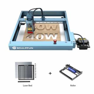 SCULPFUN SF-A9 40W Laser Cutter + Rotary Cylinder + Laser Bed