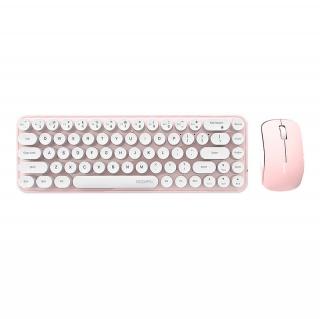 Set bezdrôtovej klávesnice a myši MOFII Bean 2.4G (bielo-ružová)