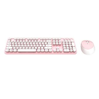 Set bezdrôtovej klávesnice a myši MOFII Sweet 2.4G (bielo-ružová)