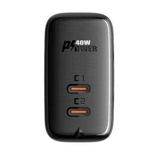 Sieťová nabíjačka Acefast A9, 2x USB-C, PD 40W (czarna)