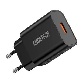 Sieťová nabíjačka Choetech 18W USB-A (čierna)